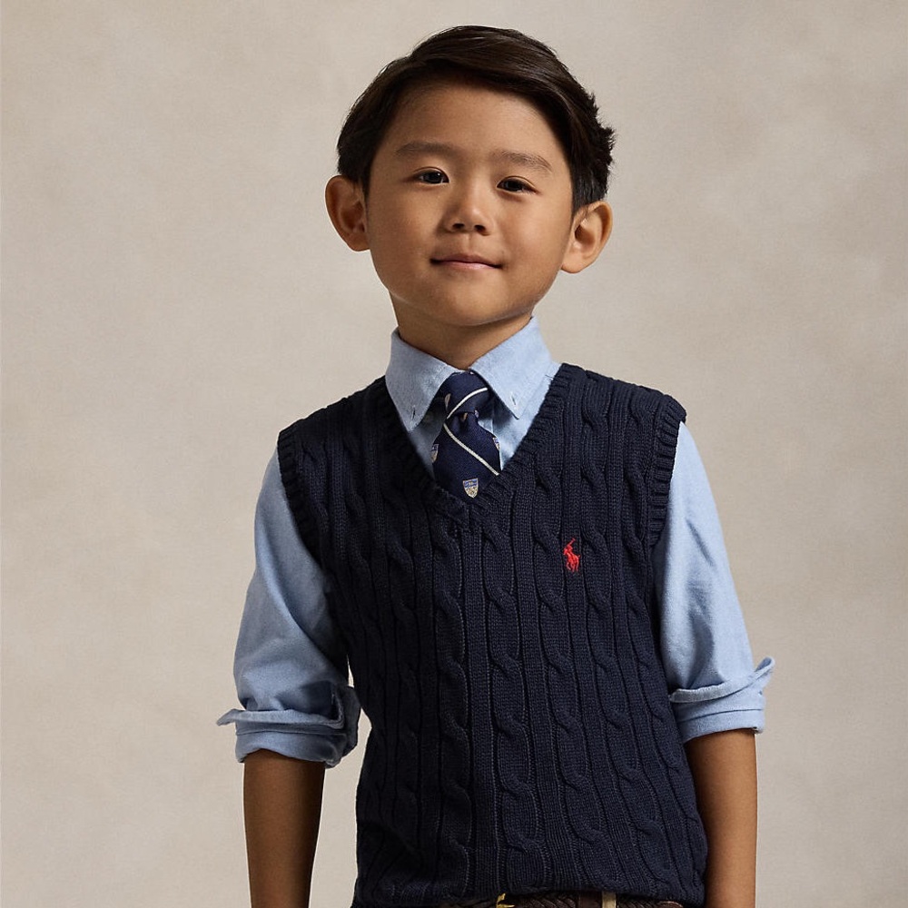 Polo Ralph Lauren Little Boys Cable Knit Cotton Vest